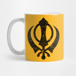 Khanda (Sikh symbol) -  Vintage Faded Style Design Mug